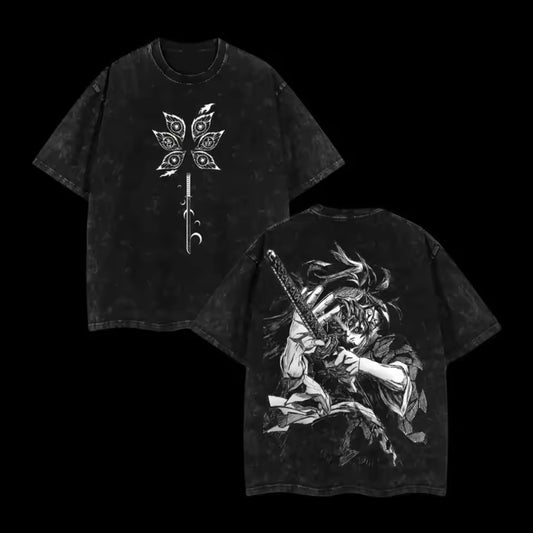 Kokushibo Oversized Washed Graphic T-Shirt